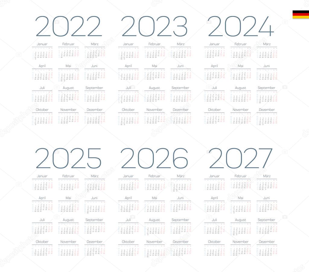 2022 2023 2025 2025 2026 2027 Alman Takvimi Hafta Pazartesi Stock