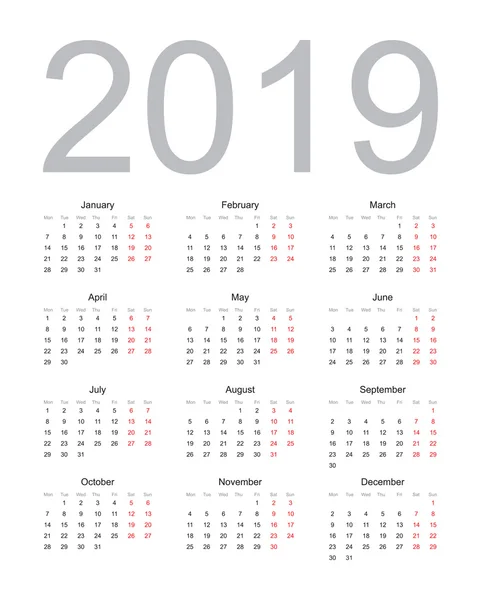 Calendario de Año Nuevo — Archivo Imágenes Vectoriales