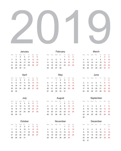 Ano Novo calendário — Vetor de Stock