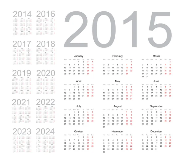 Простой календарь с цифрами — стоковый вектор