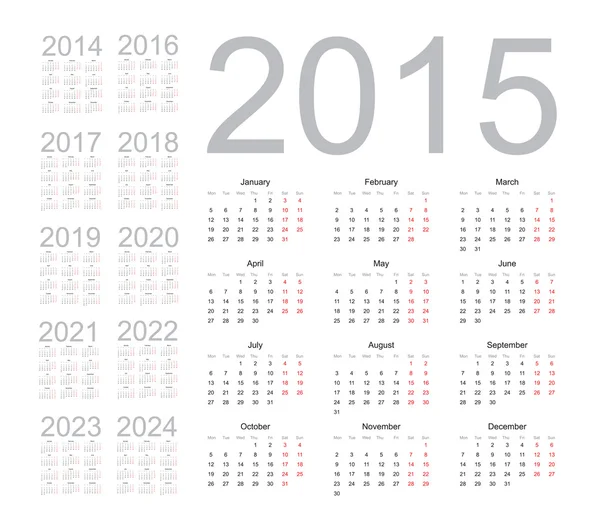 Calendrier simple avec chiffres — Image vectorielle