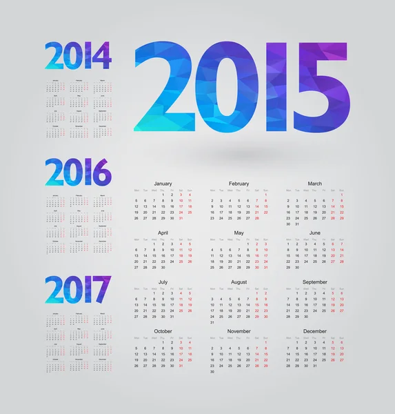 Einfacher Kalender mit Zahlen — Stockvektor