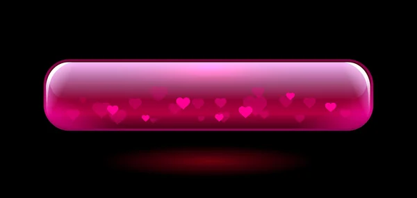 Розовая кнопка с сердцем — стоковый вектор