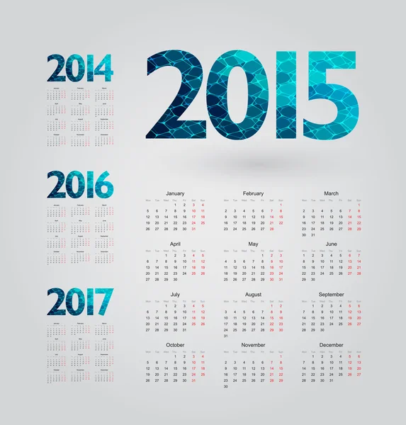 Calendrier simple avec chiffres — Image vectorielle