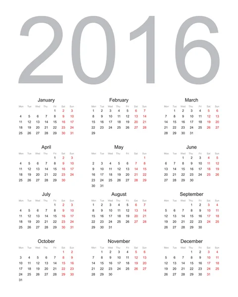 Nový rok kalendář — Stockový vektor
