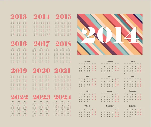 Nový rok kalendář — Stockový vektor