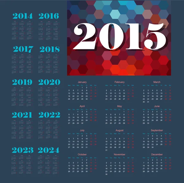 Einfacher Kalender mit Zahlen — Stockvektor