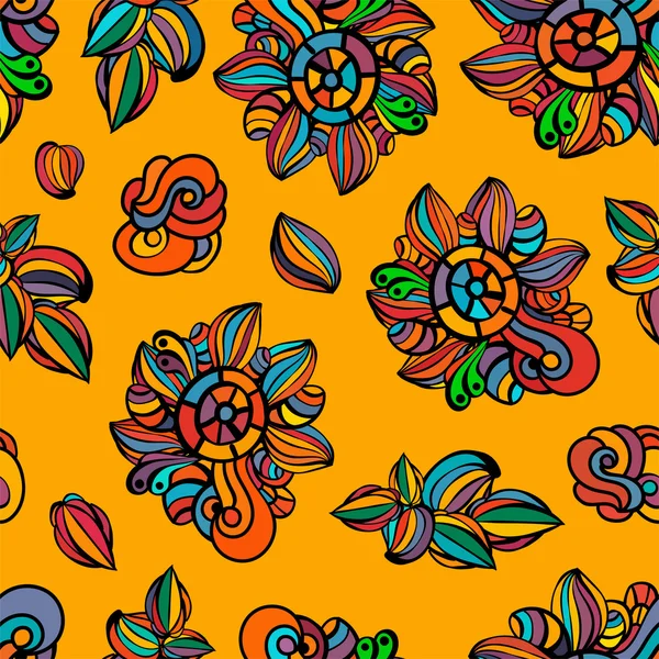シームレスカラフルな花の背景 — ストックベクタ