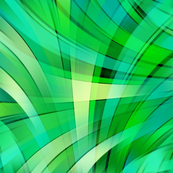 カラフルな滑らかな光のライン背景。緑の色. — ストックベクタ