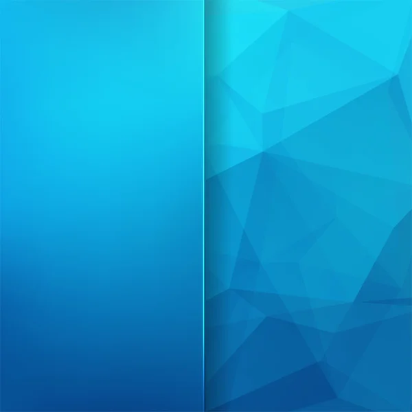 Abstrakter Hintergrund bestehend aus blauen Dreiecken und mattem Glas, Vektorillustration — Stockvektor