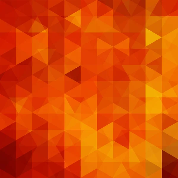 Fondo abstracto compuesto de triángulos naranja, amarillo y rojo , — Vector de stock