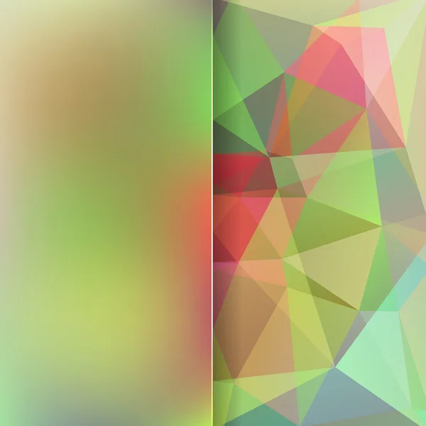 緑で構成される抽象的な背景赤い三角形とマット — ストックベクタ