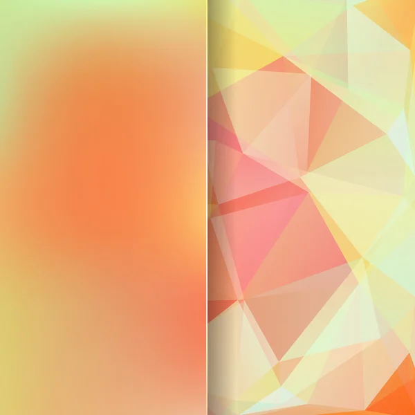 Abstract background consisting of yellow, orange triangles and m — Stock Vector