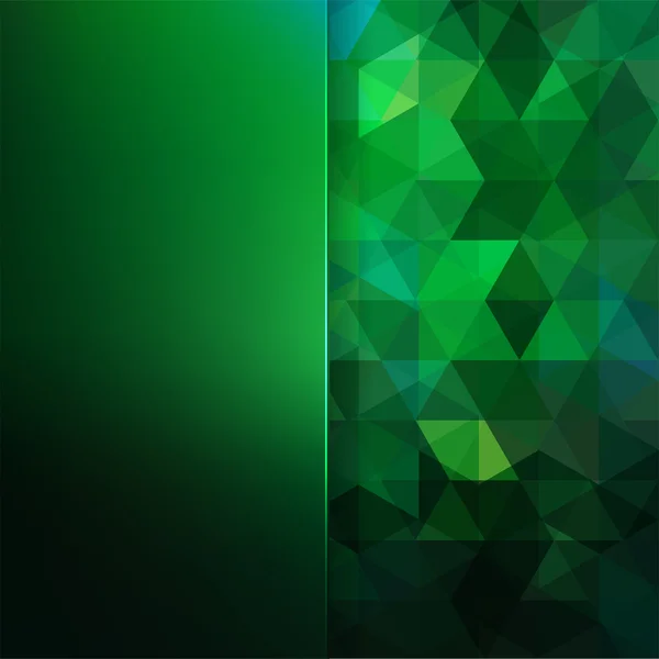 Abstrakter Hintergrund bestehend aus grünen Dreiecken und mattem Glas — Stockvektor