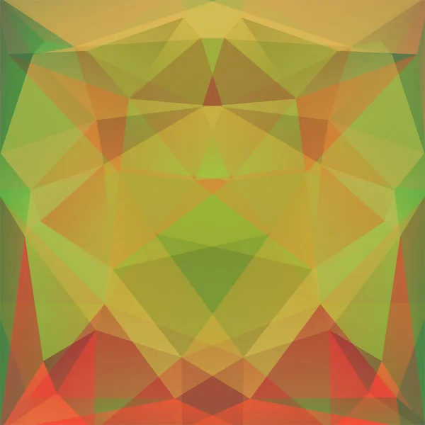 Abstrakter Hintergrund bestehend aus grünen, orangen Dreiecken — Stockvektor