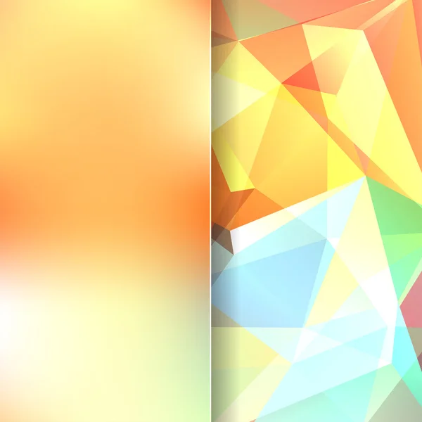 Abstract background consisting of yellow, orange, blue triangles — Stock Vector