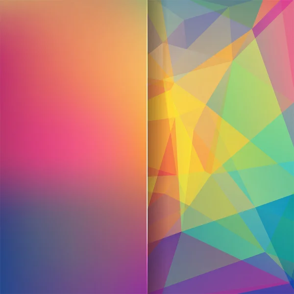 Sfondo astratto costituito da triangoli color arcobaleno e vetro opaco, illustrazione vettoriale — Vettoriale Stock