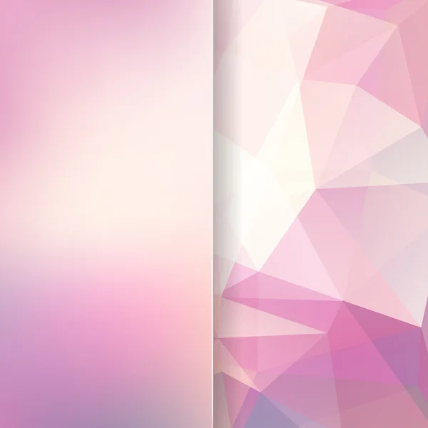 Pastel abstract background consisting of pink, white triangles a — Stock Vector