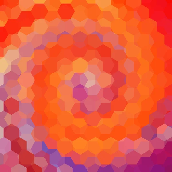 Abstrakter Hintergrund bestehend aus roten, rosa, orangen Sechsecken twi — Stockvektor