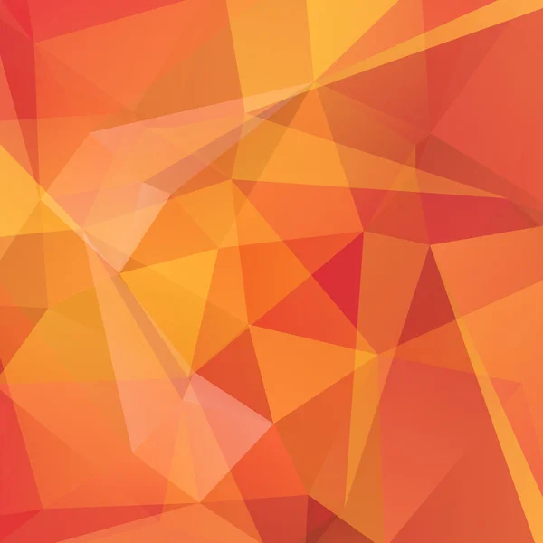 Fondo abstracto compuesto de naranja, amarillo, triángulos rojos, ilustración vectorial , — Vector de stock