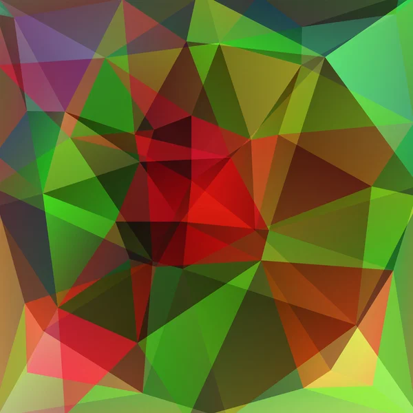 Abstrakter Hintergrund bestehend aus grünen, roten Dreiecken, Vektor i — Stockvektor