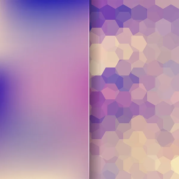 Fondo abstracto que consiste en hexagones púrpura, beige, vector — Vector de stock