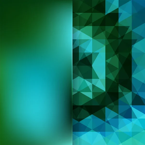 Fondo abstracto formado por triángulos negros verdes, azules y vidrio mate, ilustración vectorial — Vector de stock