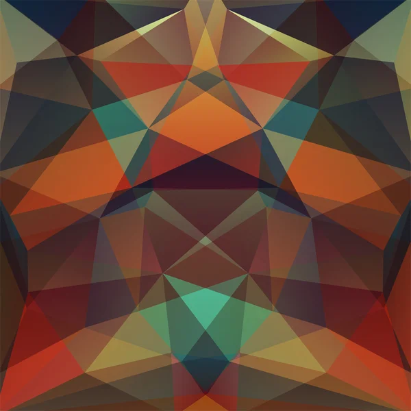 Fond abstrait composé de triangles verts, marron, orange — Image vectorielle