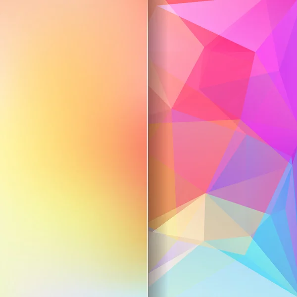 Abstraktní pozadí tvořené žluté, růžové, modré trojúhelníky — Stockový vektor