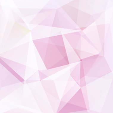 Background made of triangles. Pink, white color. Square composition with geometric shapes. Eps 10