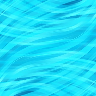 Vector illustration of blue abstract background with blurred light curved lines. Neon blue color. Vector geometric illustration.
