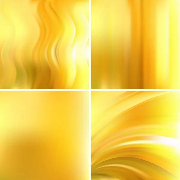 Абстрактная векторная иллюстрация красочного фона с размытыми световыми линиями. Набор из четырех квадратных задних фонарей. Изогнутые линии . — стоковый вектор