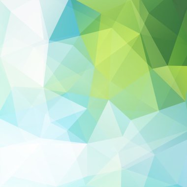 Geometrik desen, çokgen üçgen vektör arkaplan mavi, yeşil tonlar. Görüntü düzeni