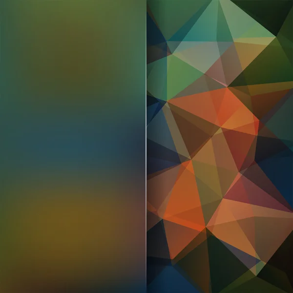 Geometrisches Muster, Polygon-Dreiecke Vektorhintergrund in Grün- und Brauntönen. Hintergrund mit Glas verschwimmen lassen. Illustrationsmuster — Stockvektor