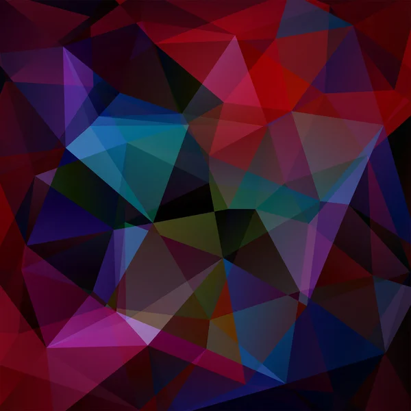 Геометрический узор, многоугольные треугольники векторный фон в темно-красном, синем, зеленом, фиолетовом тонах. Рисунок иллюстрации — стоковый вектор