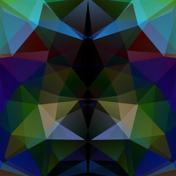 Hintergrund aus Dreiecken. dunkelgrüne, blaue, beige, braune Farben. quadratische Komposition mit geometrischen Formen. Folge 10 — Stockvektor