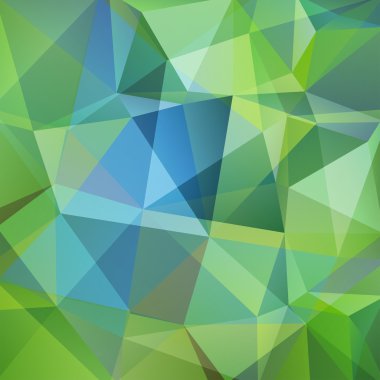 Abstract background consisting of triangles. Green, blue colors. Geometric design for business presentations or web template banner flyer. Vector illustration