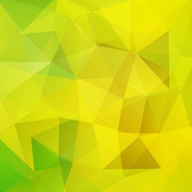 Background made of triangles. Yellow, green colors. Square composition with geometric shapes. Eps 10