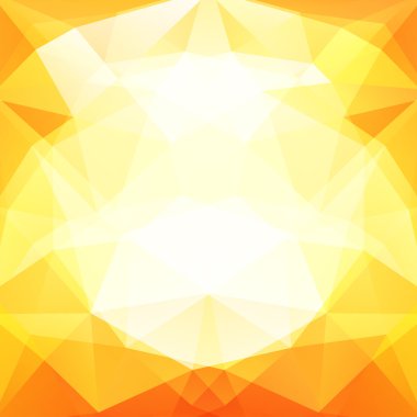 Abstract mosaic background. Yellow, orange, white colors. Triangle geometric background. Design elements. Vector illustration