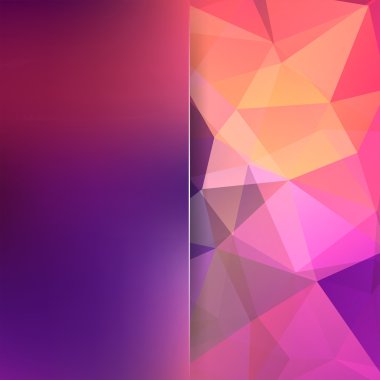 Abstract background consisting of triangles. Pink, orange, purple colors. Geometric design for business presentations or web template banner flyer. Vector illustration