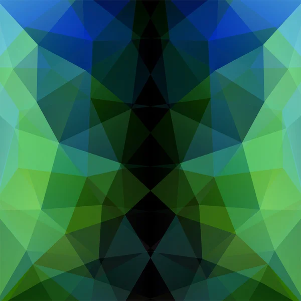 Abstract mosaic background. Blue, green, black colors. Triangle geometric background. Design elements. Vector illustration — 스톡 벡터