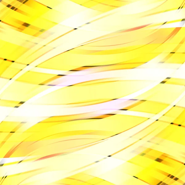 ぼやけた光曲線と黄色の抽象的な背景のベクトル イラスト。ベクトルの幾何学的な図. — ストックベクタ