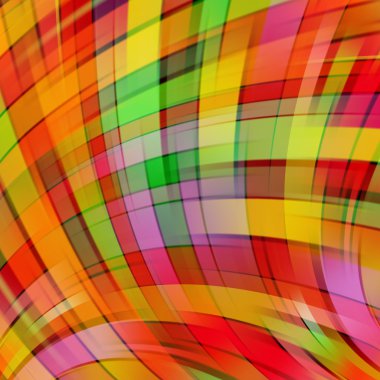 Colorful smooth light lines background. Red, green, yellow colors. Vector illustration