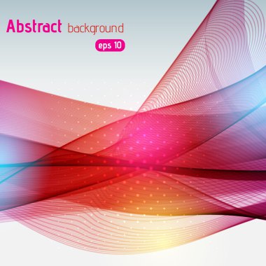 Colorful smooth light lines background. pink, red, blue, yellow colors
