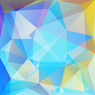 abstract background consisting of light, blue, yellow triangles