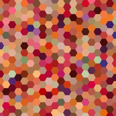 kırmızı, turuncu, kahverengi altıgenlerden oluşan soyut arka plan