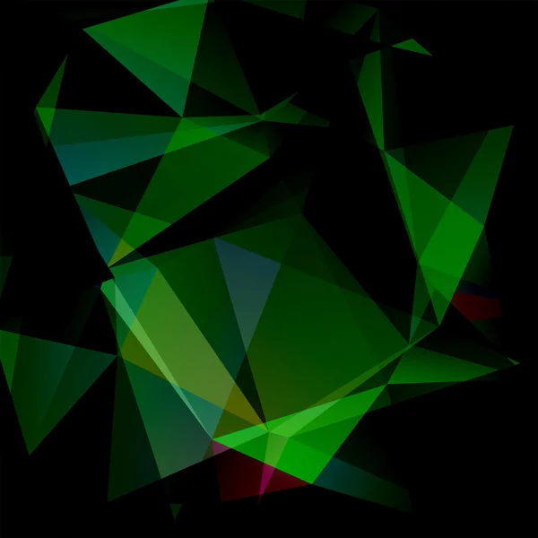 Fond abstrait composé de vert, triangles noirs, illustration vectorielle — Image vectorielle