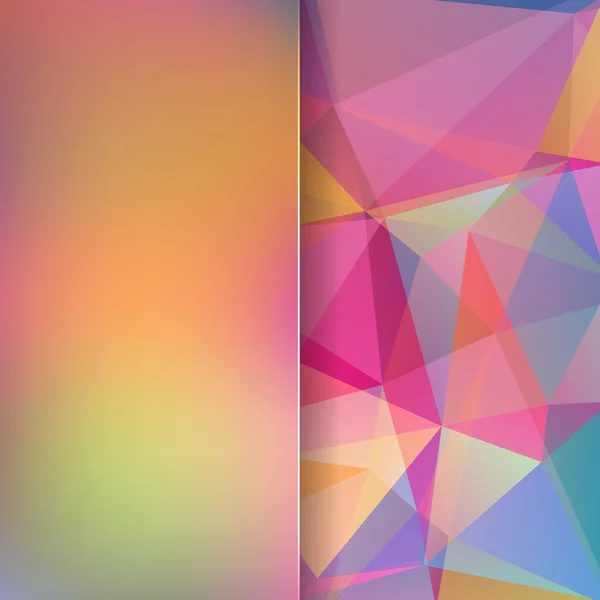 Abstract background consisting of rainbow triangles and matt glass, vector illustration — Stockový vektor