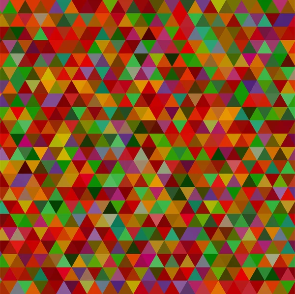 Abstract background consisting of small red, green, brown triangles — Stock Vector