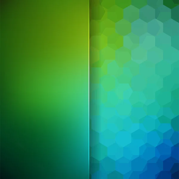 Fondo abstracto compuesto de hexágonos verdes, azules, ilustración vectorial — Vector de stock